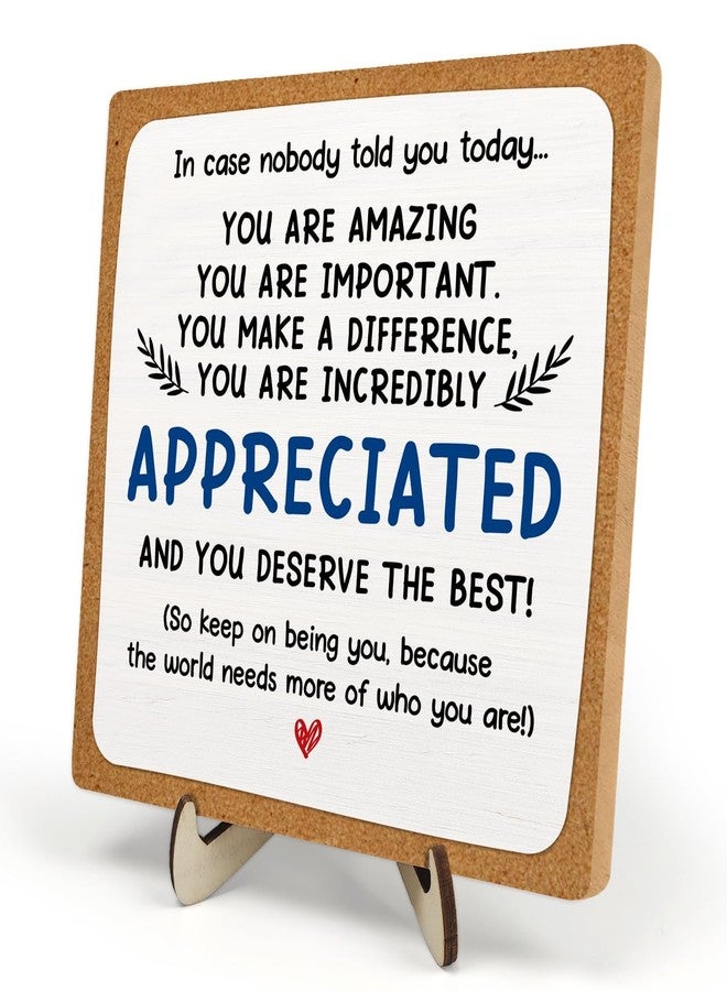 DMADNF Thank You Gifts for Women Men Office Motivational Quote Signs, Inspirational Wooden Plaque Desk Decor, in Case Nobody Told You Today Desk Plaque Sign Home Office Livingroom Shelf Decoration,5.9 x 5.9 - Image 1